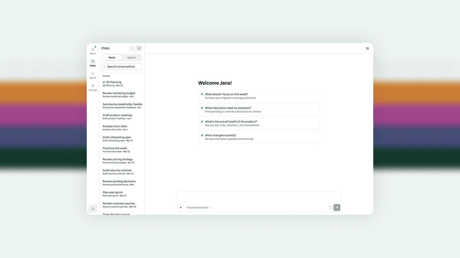 Preview of the Brief product demo video, showing the Brief app's home screen