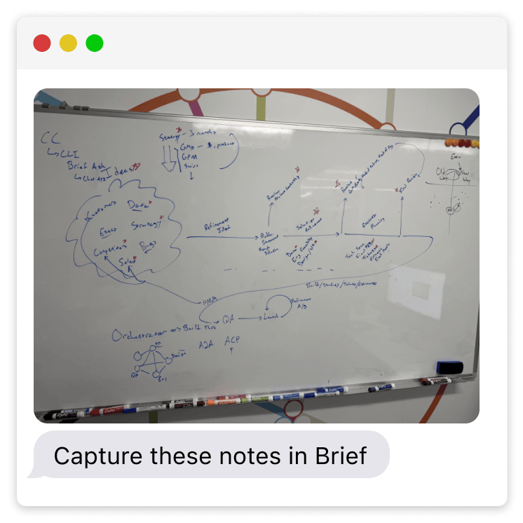 Capturing ideas in Brief from Slack, photos, and voice notes