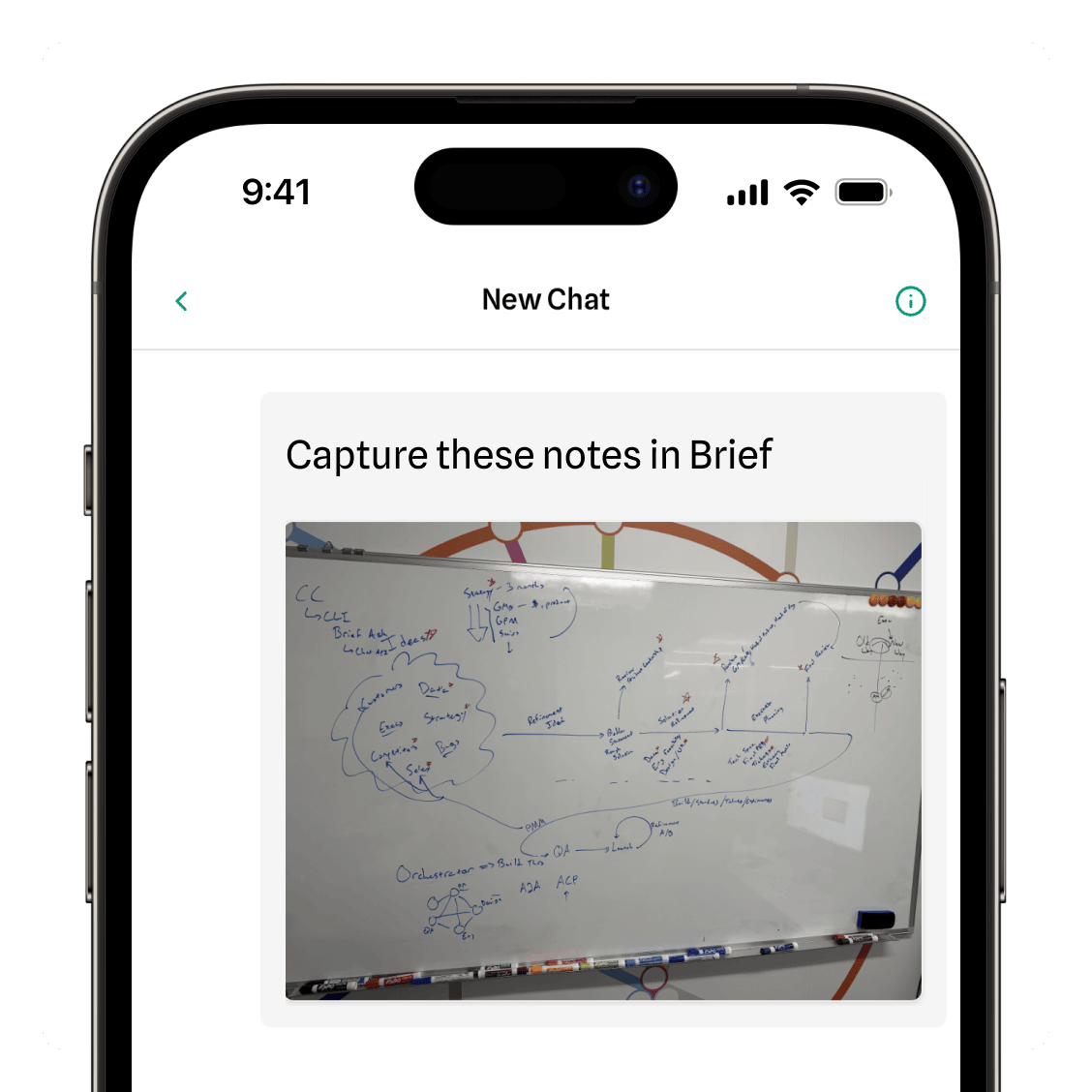 A whiteboard sketch being transformed into a structured PRD with tickets and wireframes in Brief