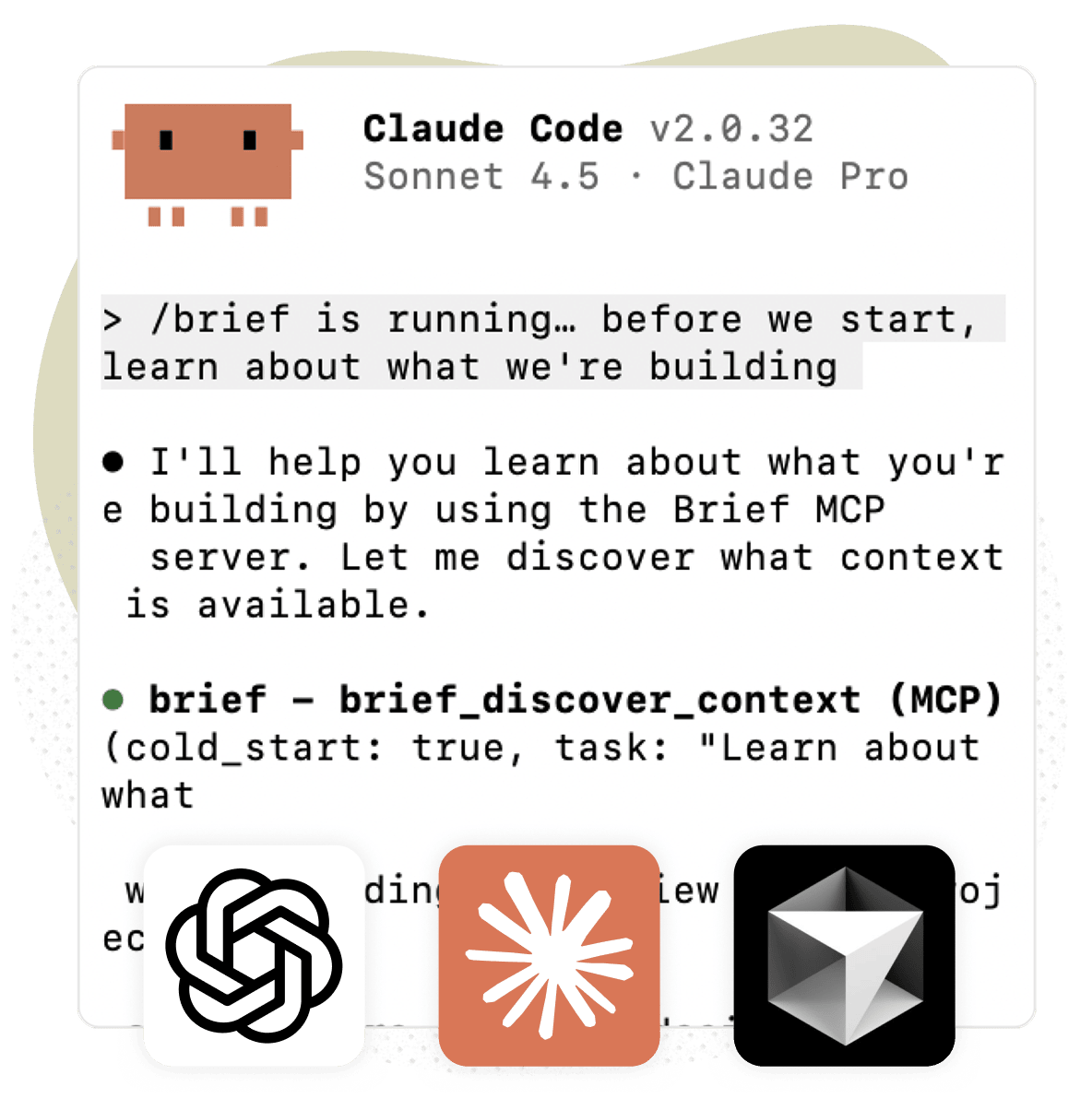 MCP integration in Cursor/VS Code with Brief commands
